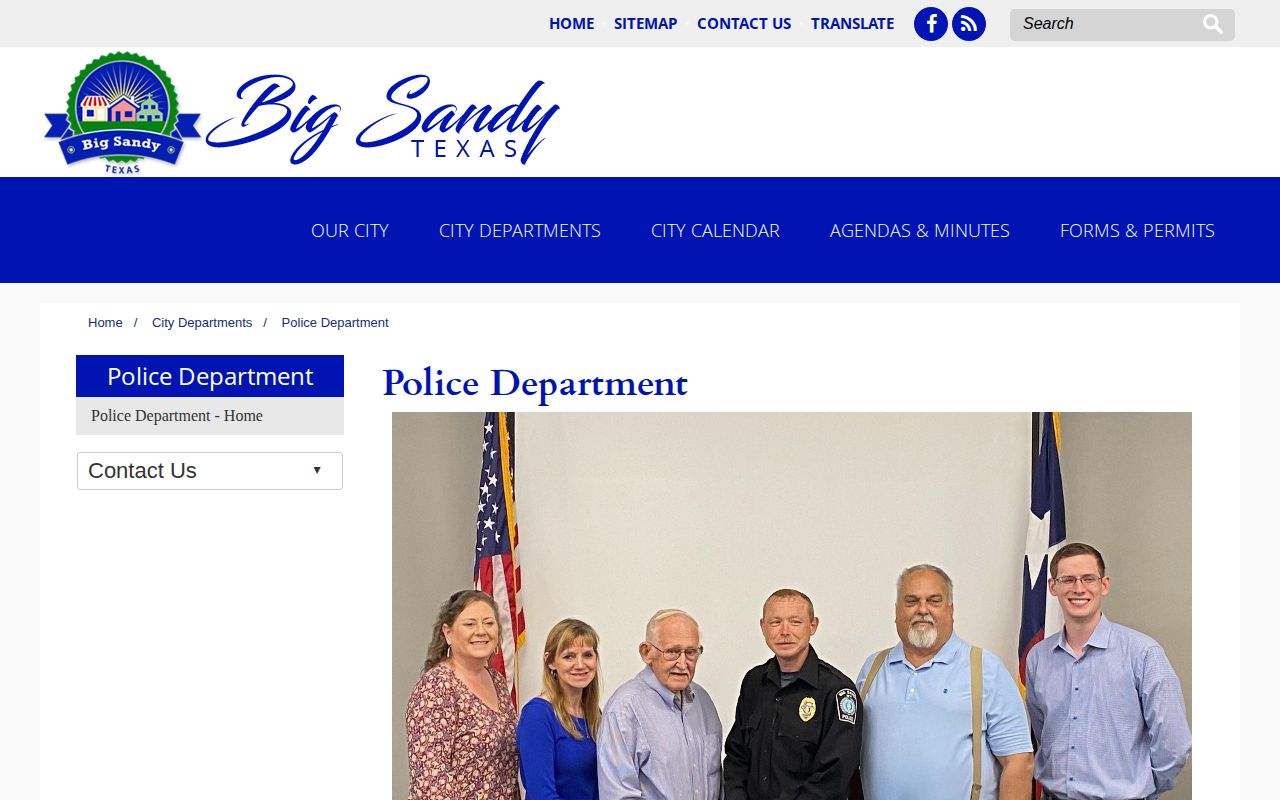 Big Sandy Police official page for Upshur County arrest record contact